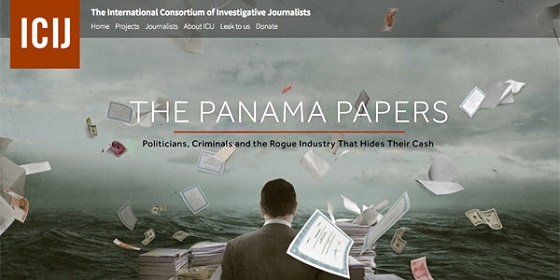 国際調査報道ジャーナリスト連合が公開しているパナマ文書のウェブページより