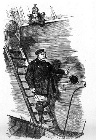 英国誌『パンチ』のビスマルク辞職を描いた挿絵「水先案内人の下船