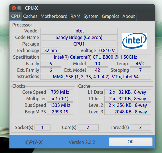 CPU-X Ubuntu システム情報 ポータブル